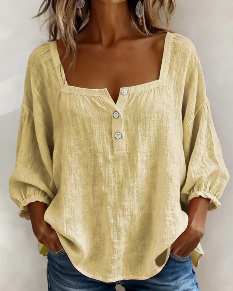 Lena | Relaxed Blouse with Square Neckline