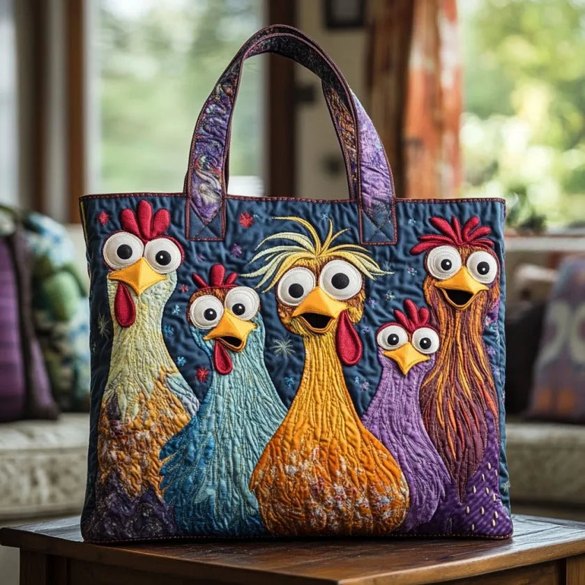 Artisan Bag - Featuring Five Vibrant Chickens