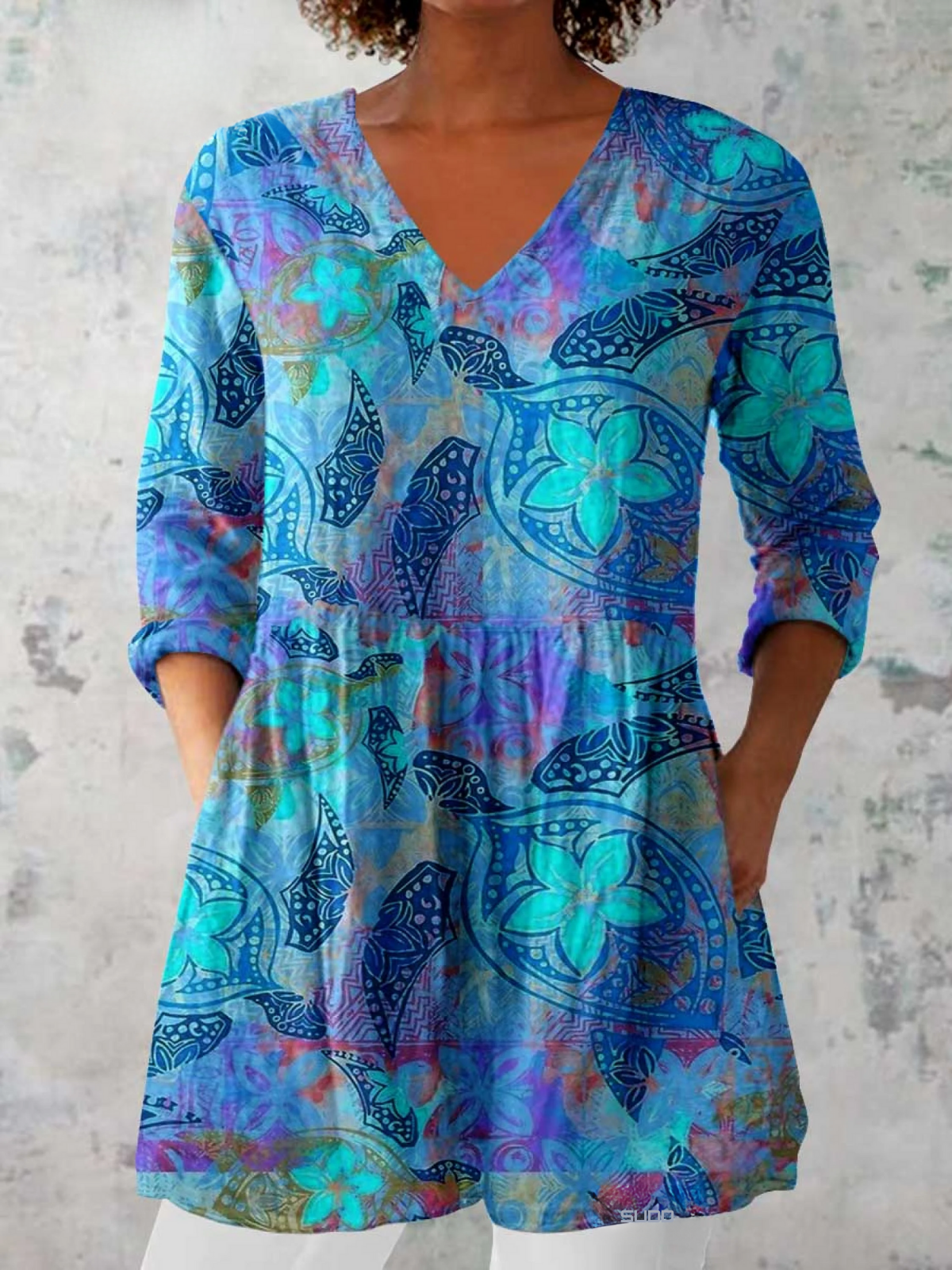 Lilia | Elegant Long V-Neck Blouse