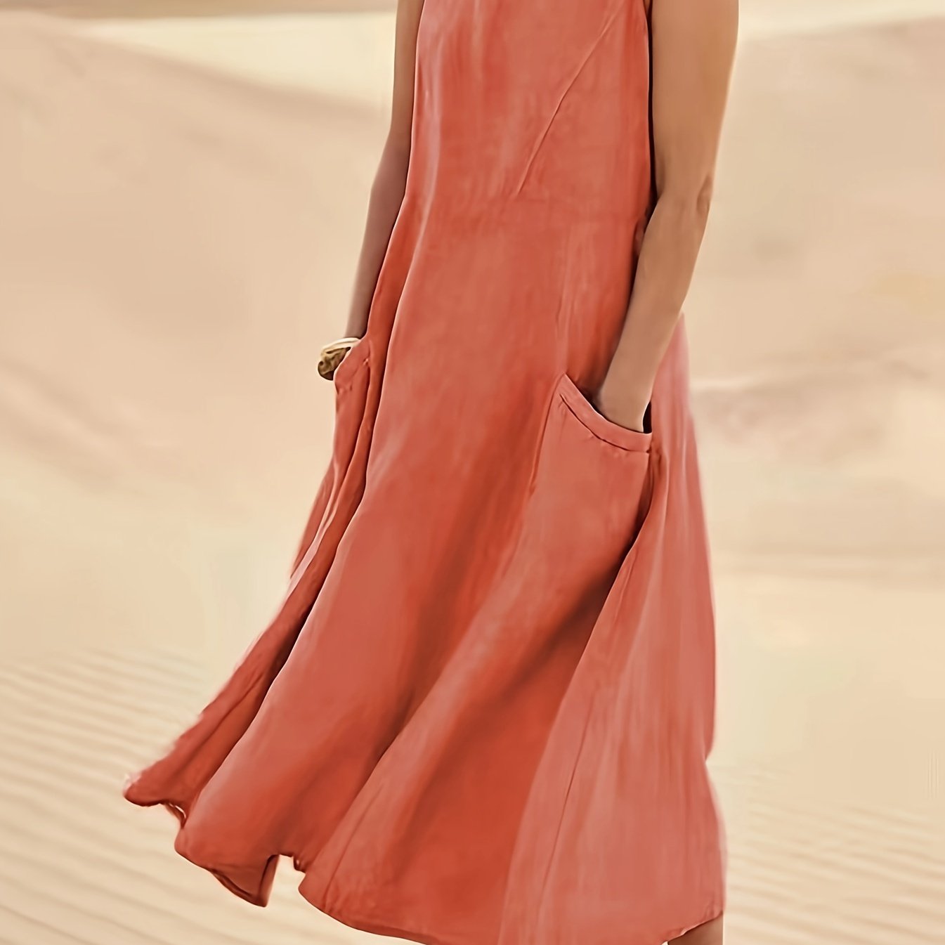Serena | Relaxed Sleeveless Midi Dress