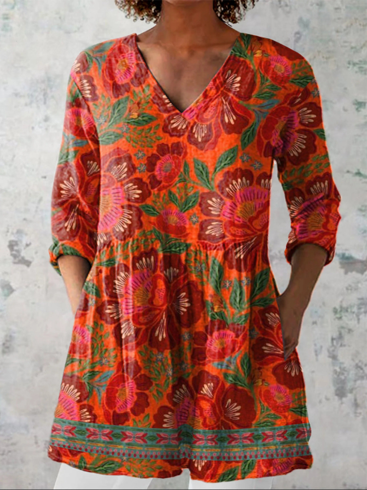 Felicity | Elegant Long V-Neck Blouse
