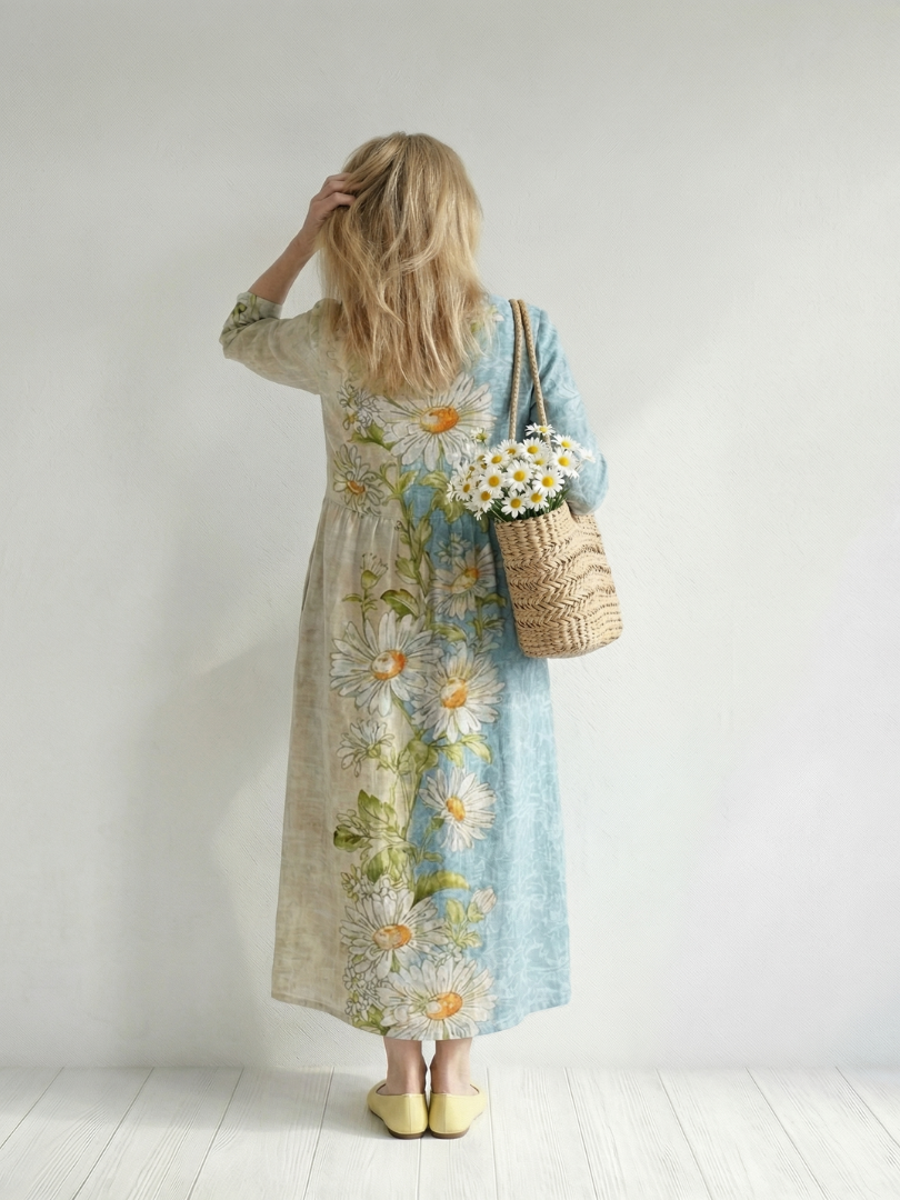 Ellaine| Elegant Floral Midi Dress