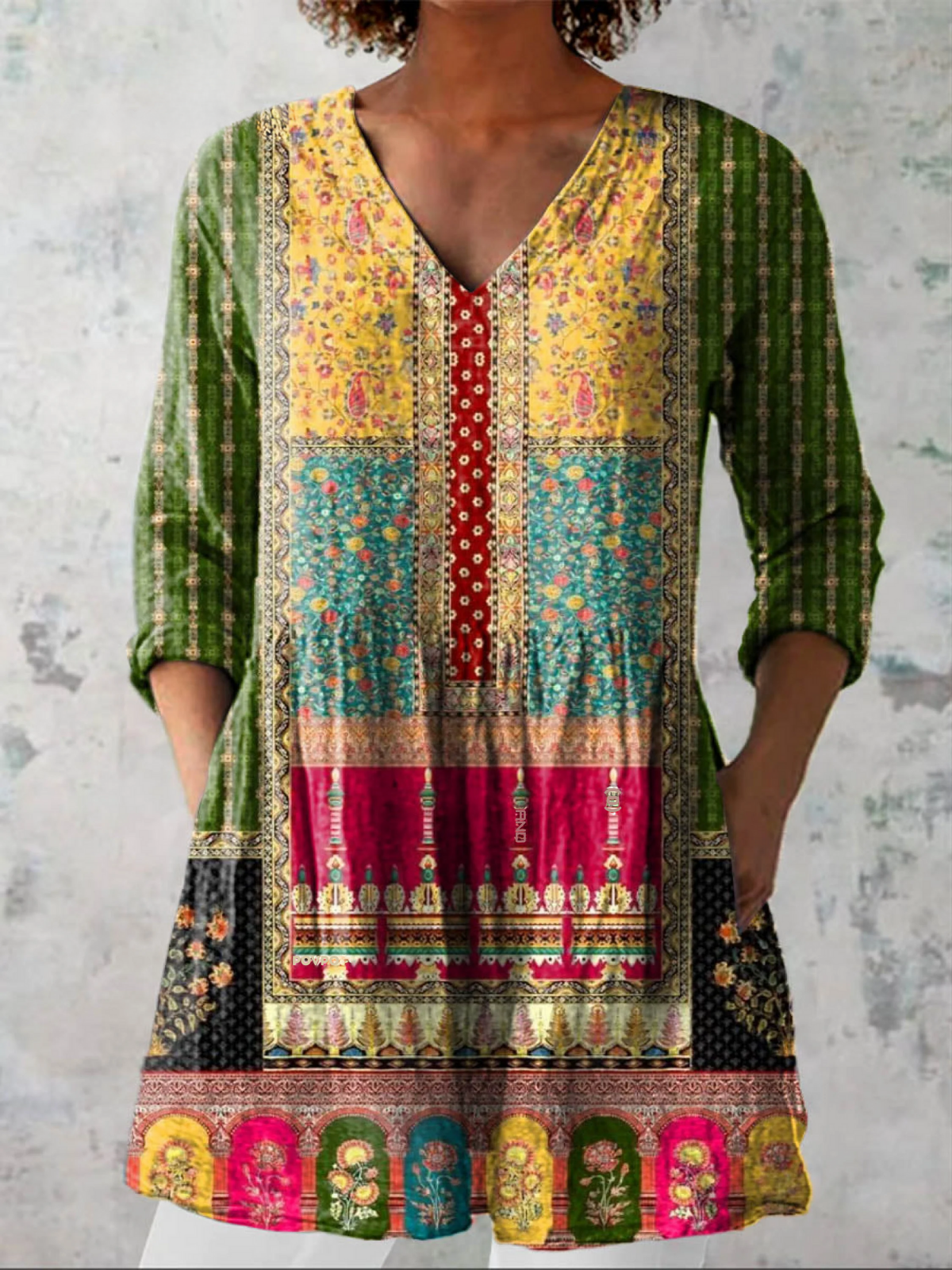 Jacinda | Elegant Long V-Neck Blouse