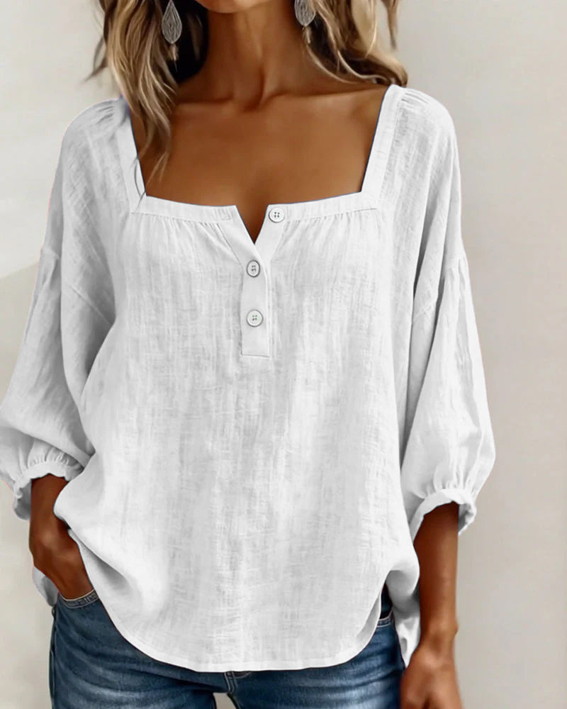 Lena | Relaxed Blouse with Square Neckline