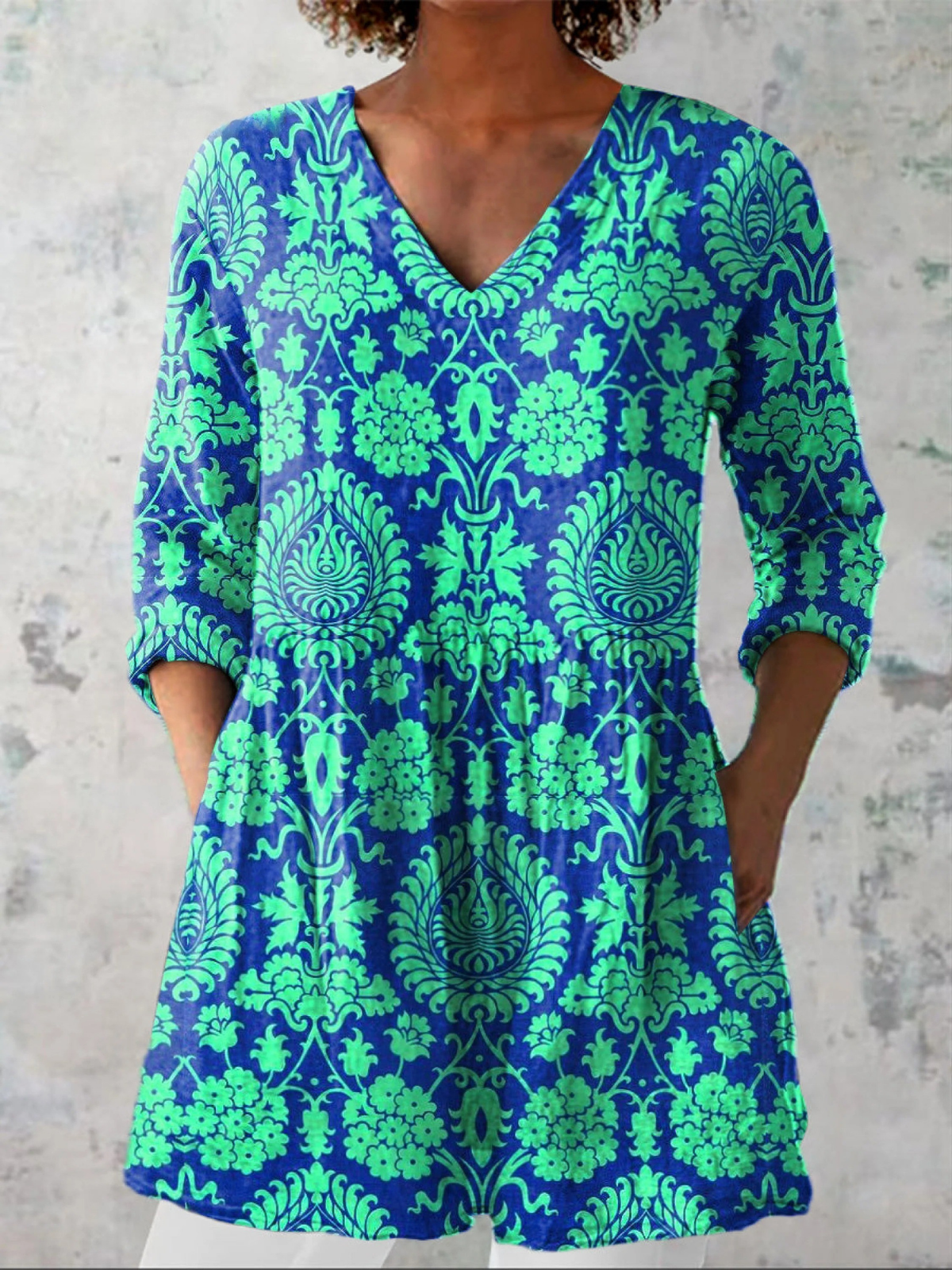 Beatrix | Elegant Long V-Neck Blouse