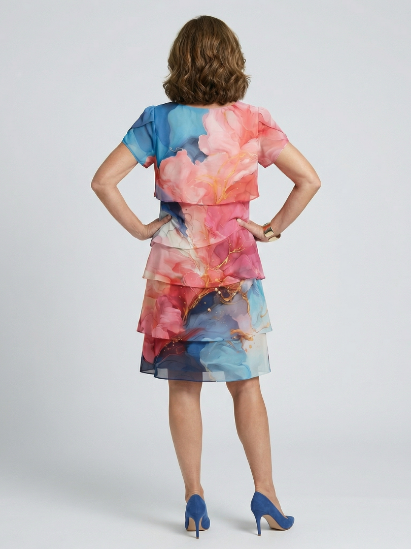 Mira | Elegant Marble Knee Length Dress