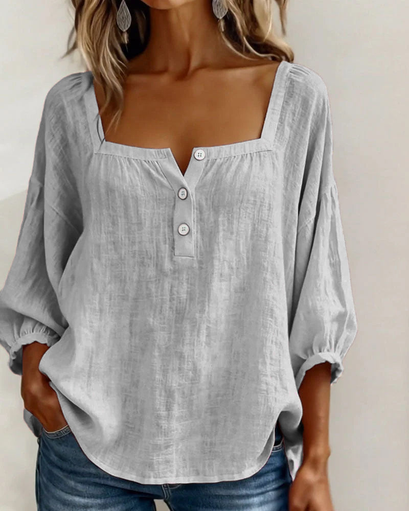 Lena | Relaxed Blouse with Square Neckline