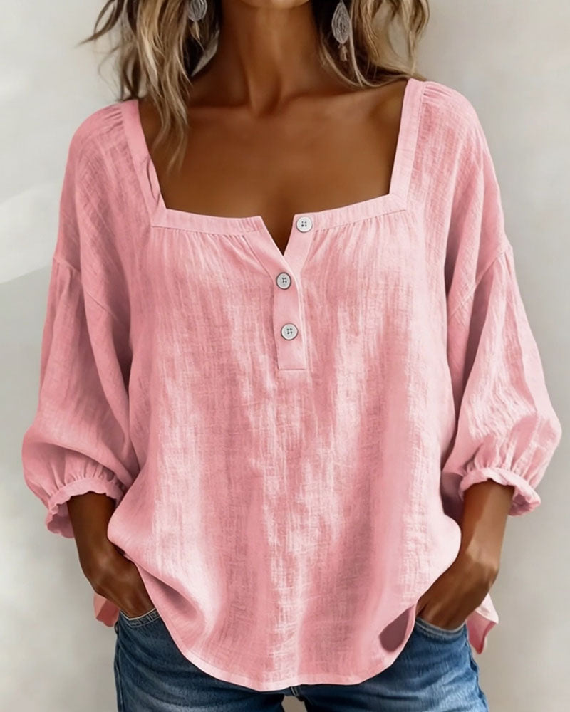 Lena | Relaxed Blouse with Square Neckline