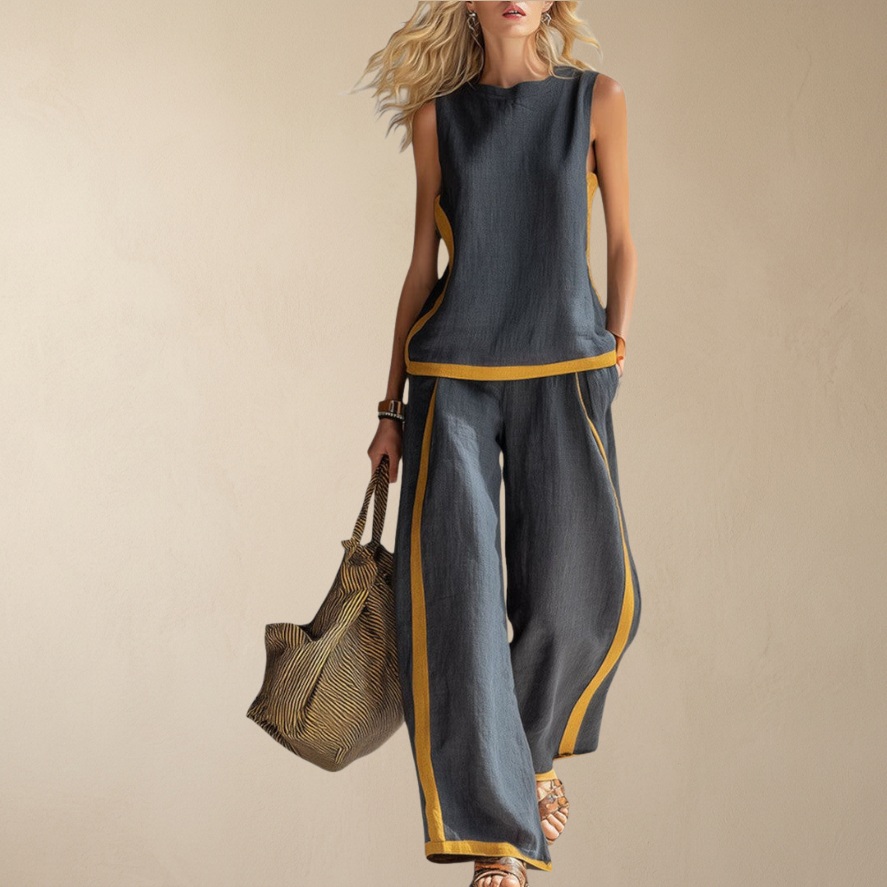 Leila | Elegant Two Piece Linen Set