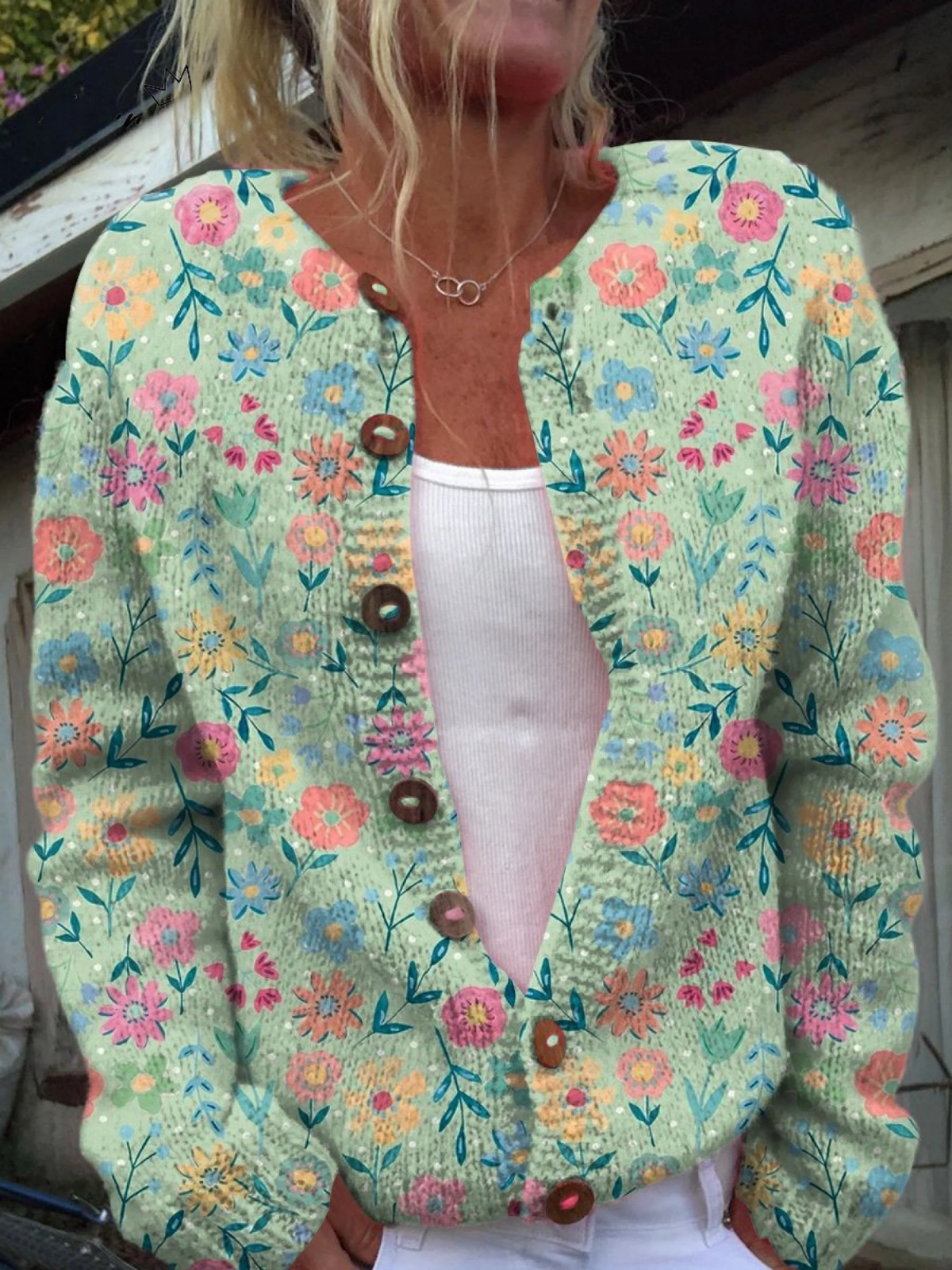 Renee | Wildflower Print Knitted Cardigan