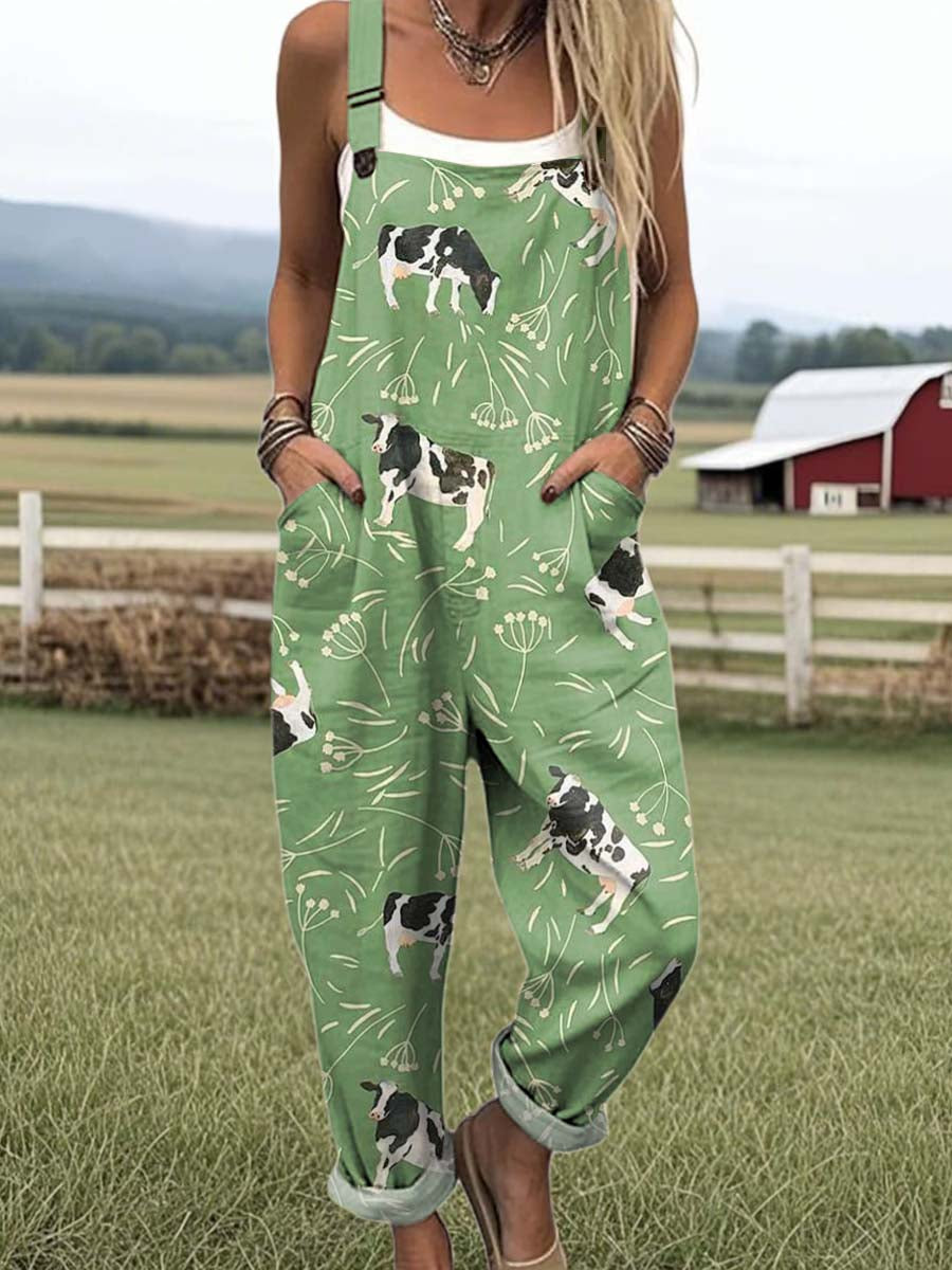 Lauren | Country Cows Print Jumpsuit