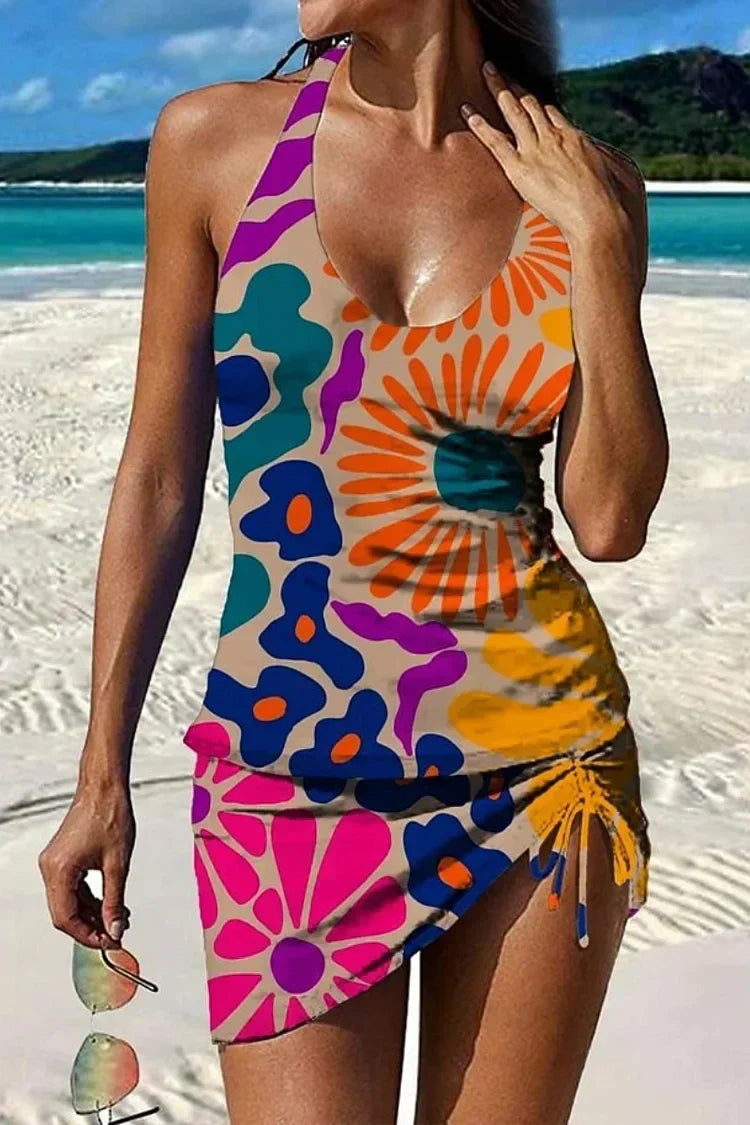Camila | Floral Graphic Tankini Set with Shorts