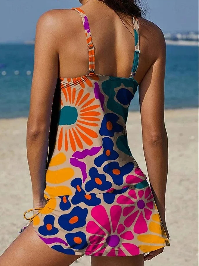 Camila | Floral Graphic Tankini Set with Shorts