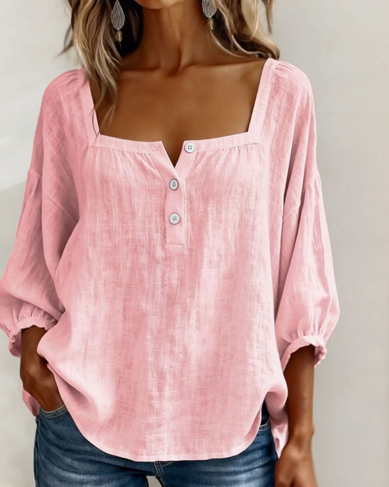 Lena | Relaxed Blouse with Square Neckline