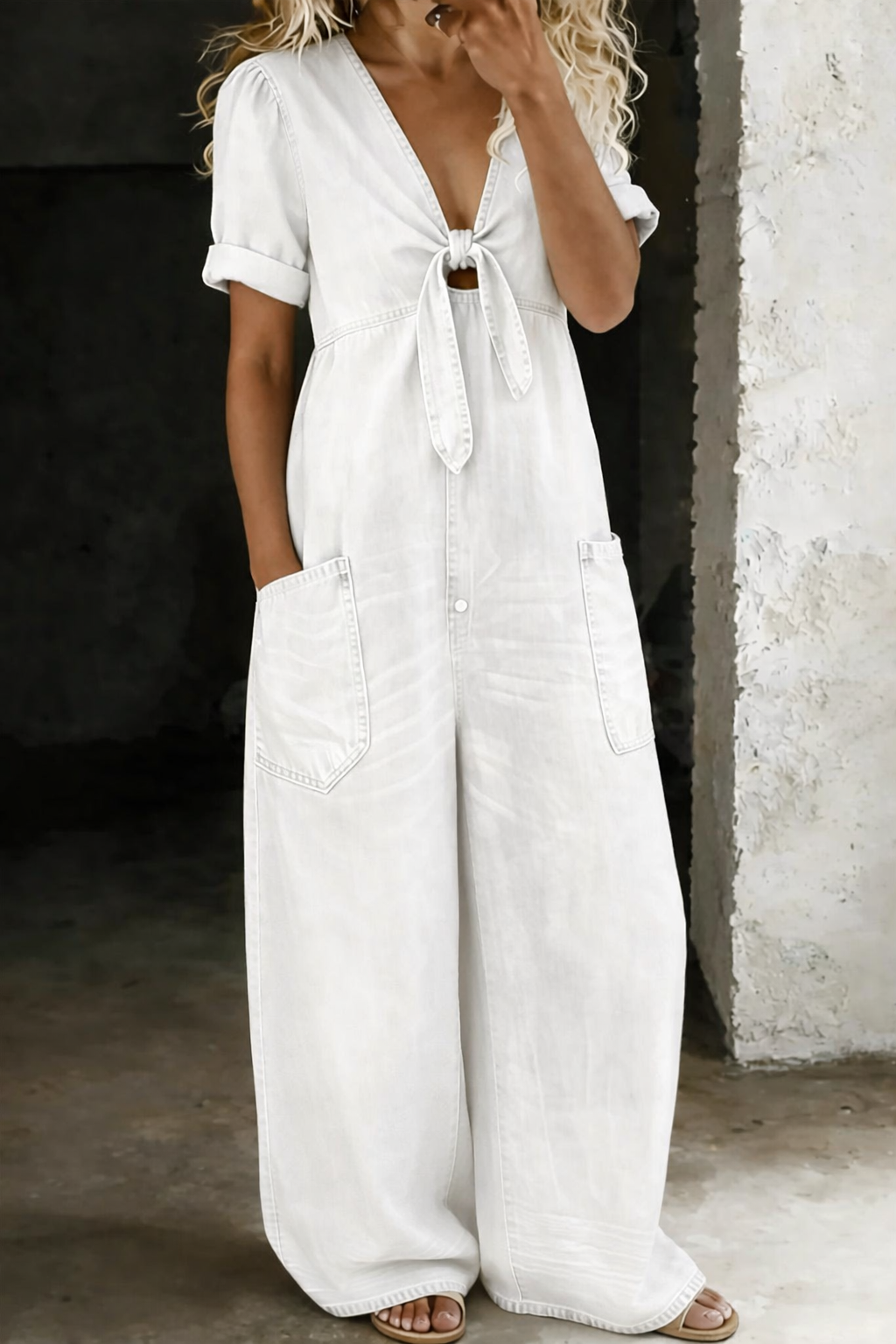 Evie | Casual V-Neck Jumpsuit