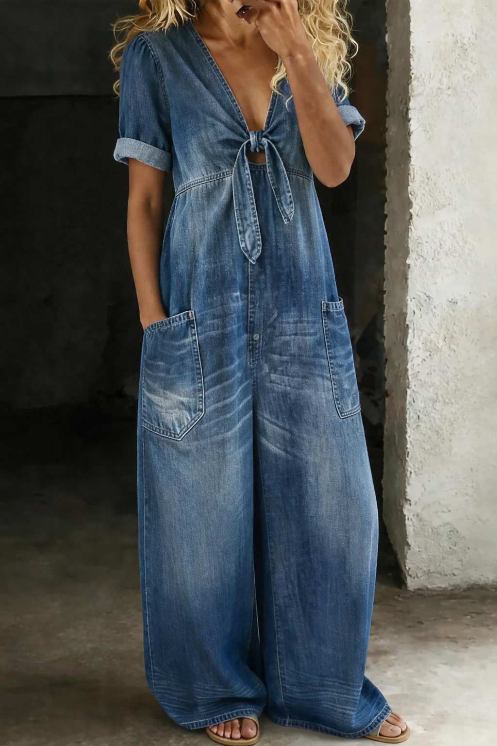 Evie | Casual V-Neck Jumpsuit