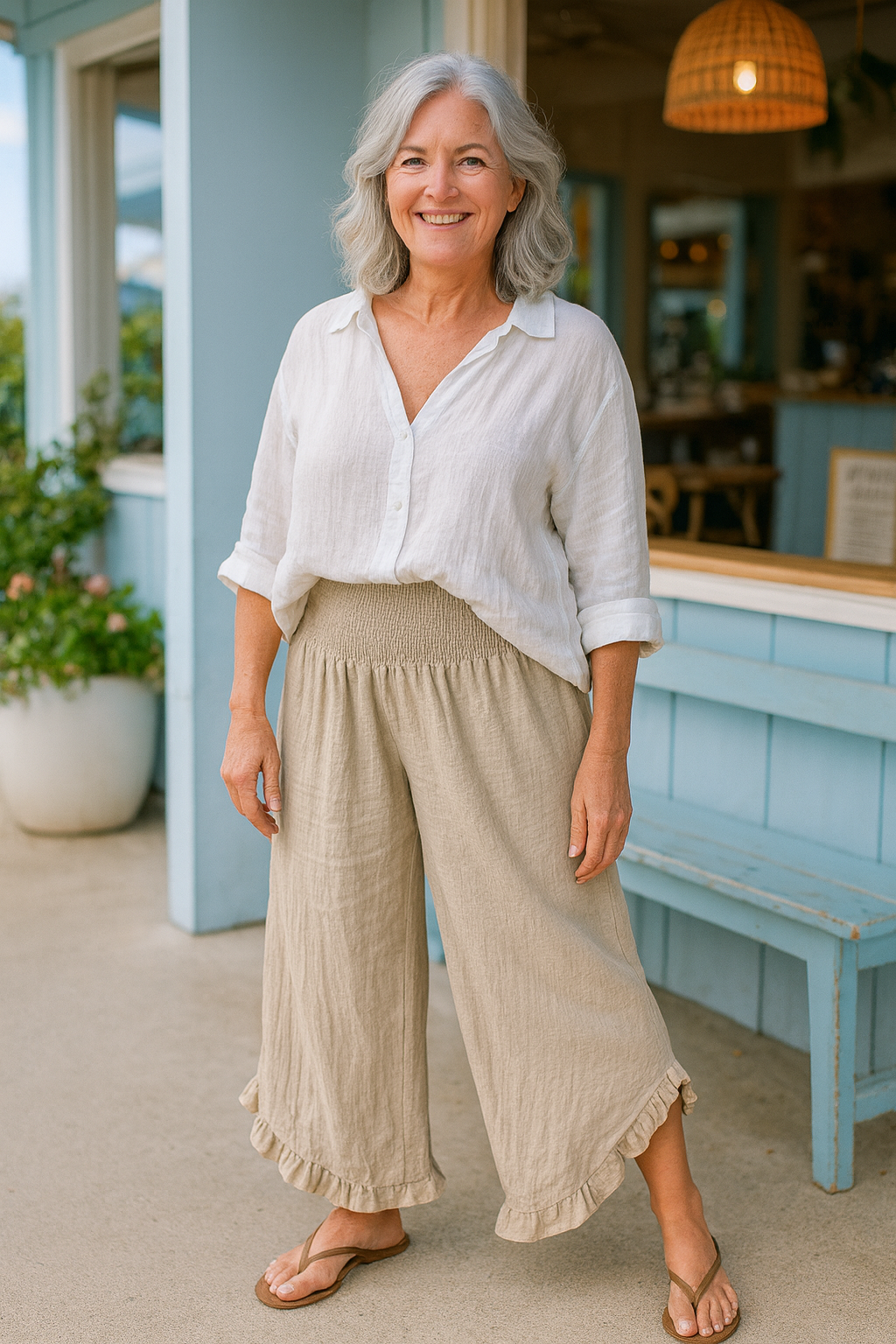 Tavina | Relaxed Fit Wide-Leg Trousers