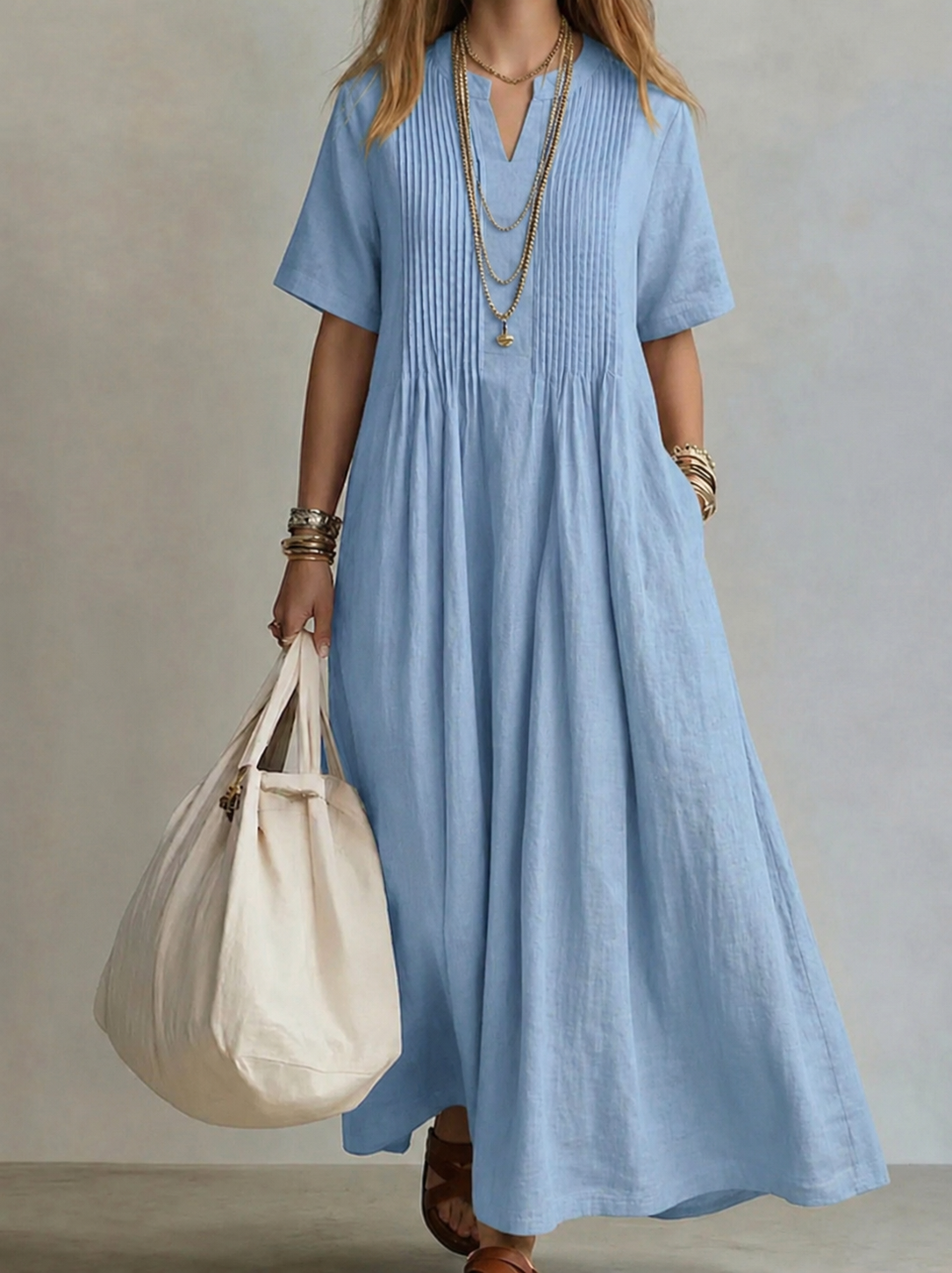 Noor | Elegant Flowing Pleated Dress