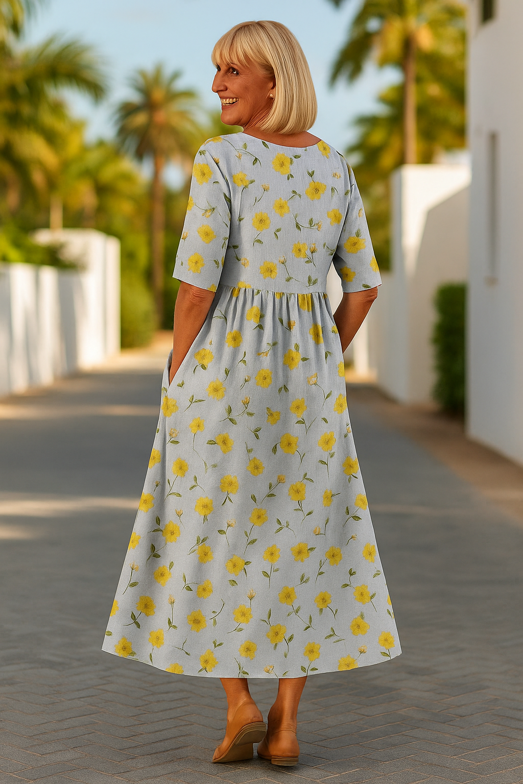 Elize - Relaxed Midi Dress - Effortless Elegance