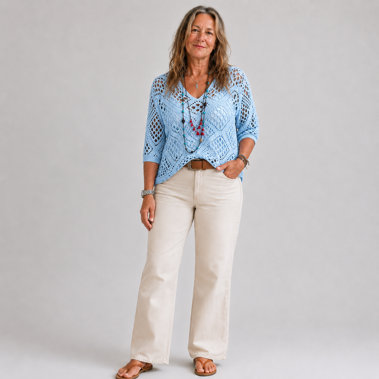 Christel | Breezy Crochet Batwing Top