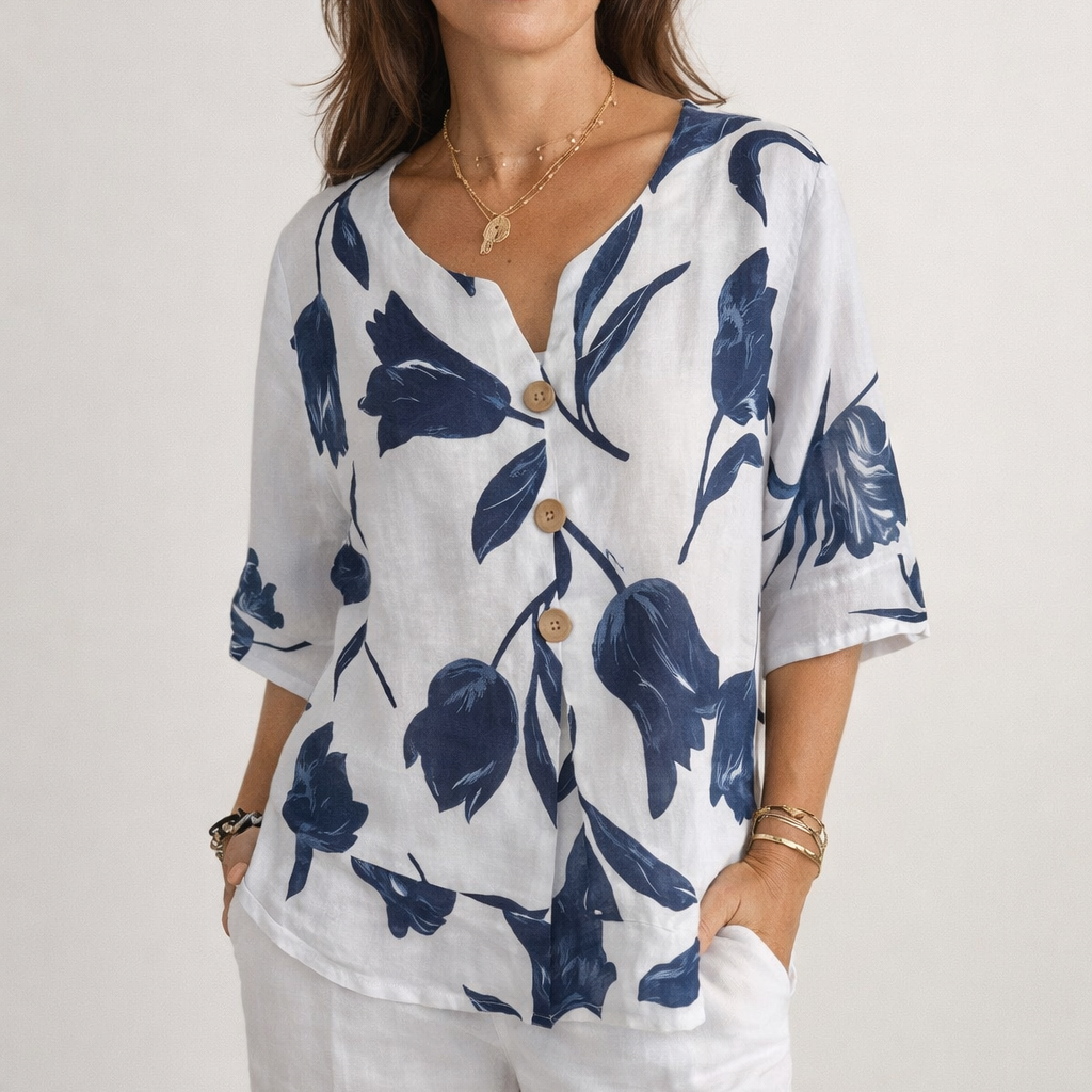 Phaedra | Elegant Button Blouse