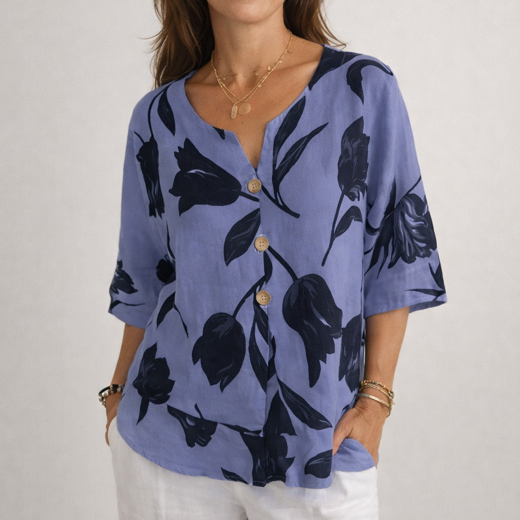 Phaedra | Elegant Button Blouse Purple