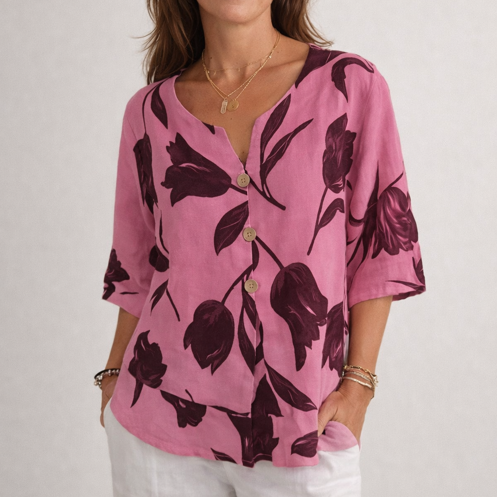Phaedra | Elegant Button Blouse Pink