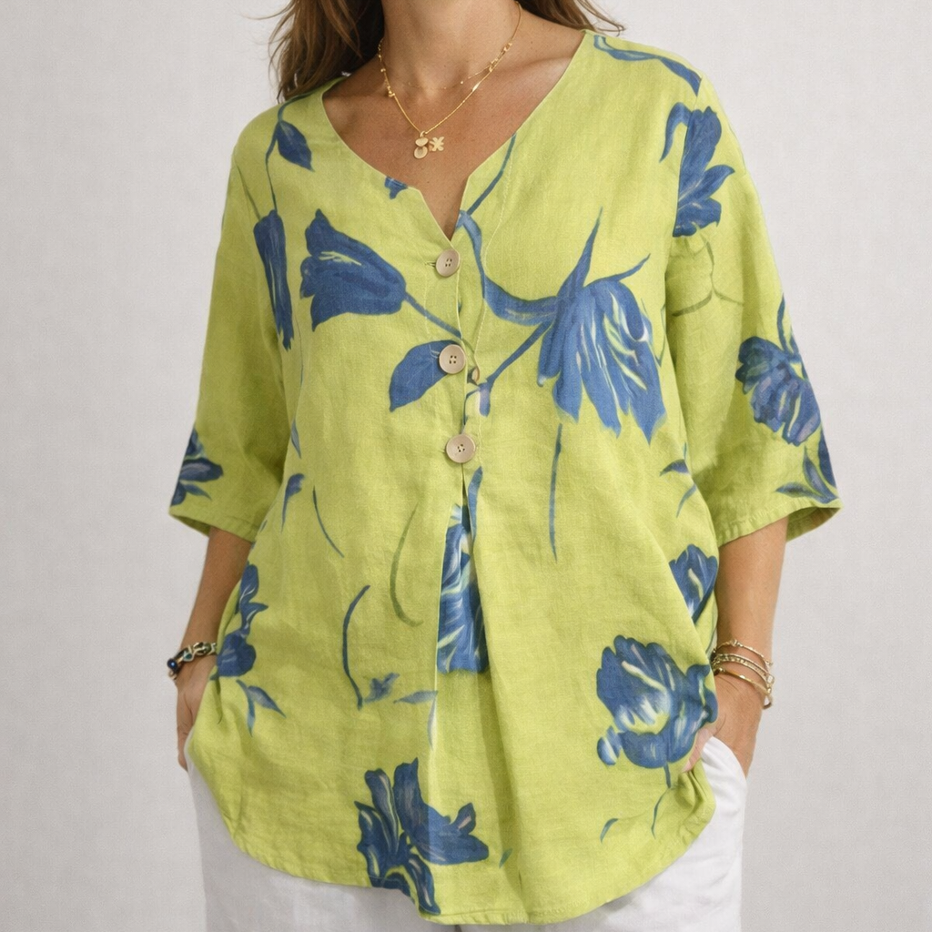 Phaedra | Elegant Button Blouse Yellow