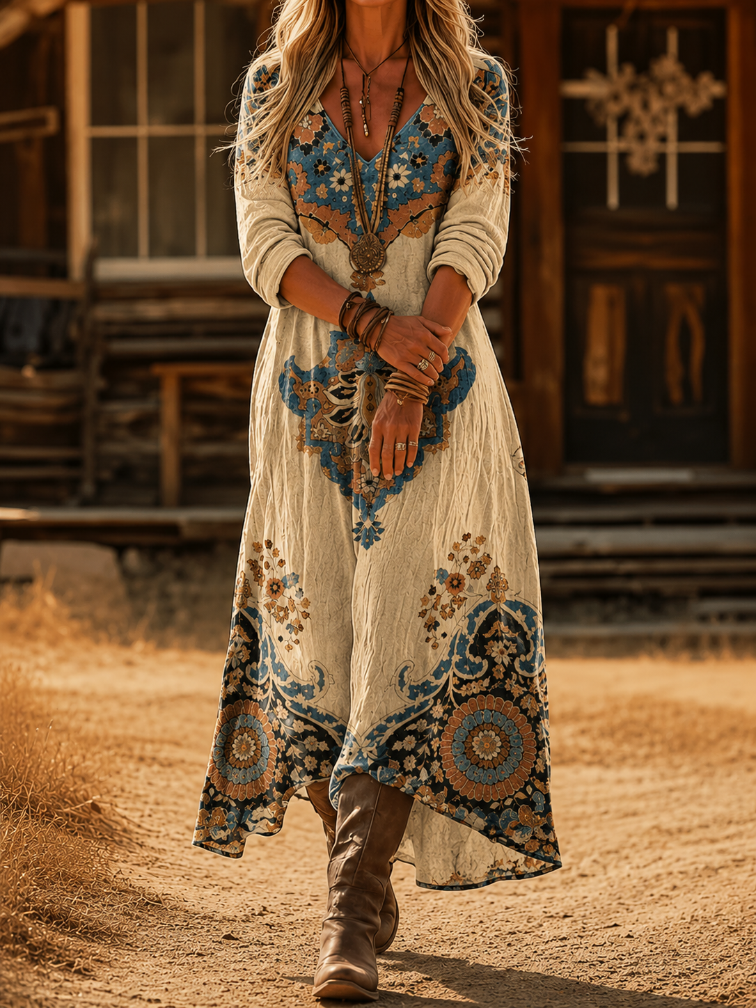 Macy | Relaxed Casual Vintage Floral Maxi Dress