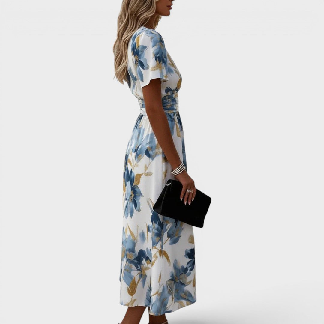 Carolyn | Elegant Flowing Floral Midi Dress