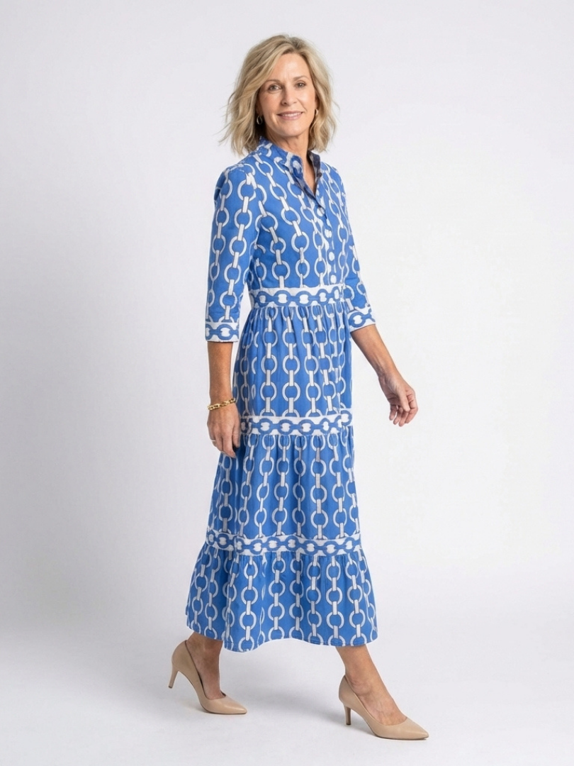 Ysolde | Three Quarter Sleeve Midi Dress