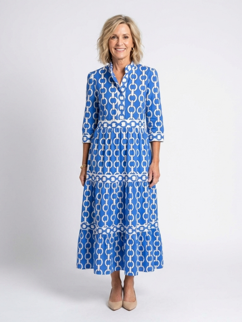 Ysolde | Three Quarter Sleeve Midi Dress