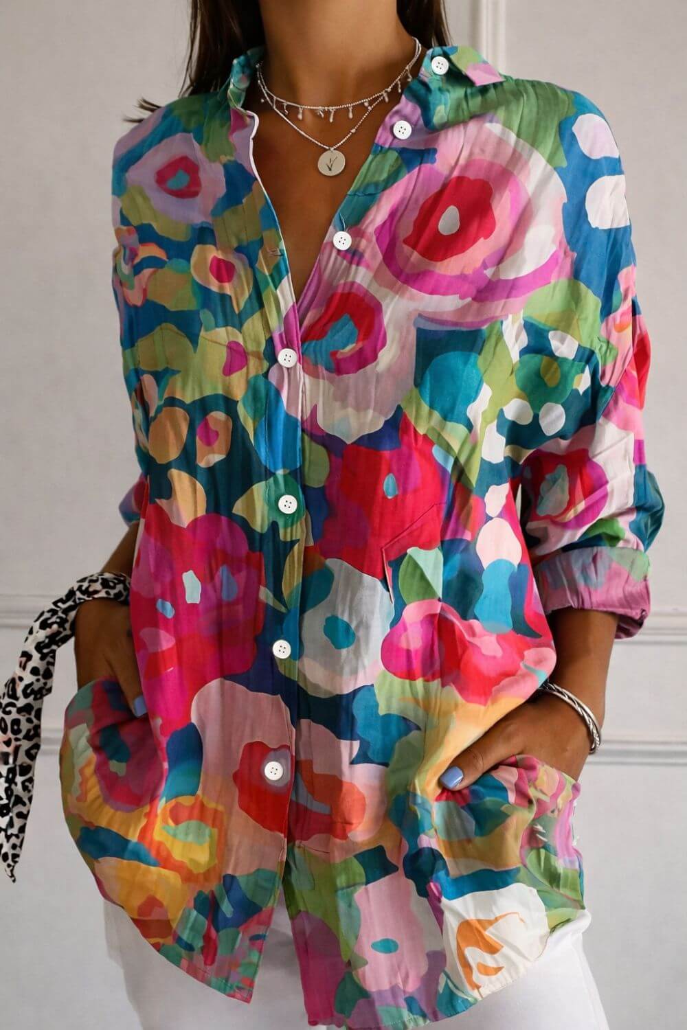 Elara | Colourful Floral Long Sleeve Shirt