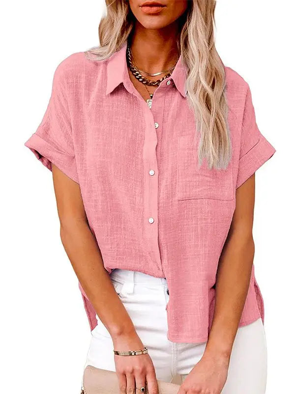 Elara | Relaxed Cotton Linen Blouse