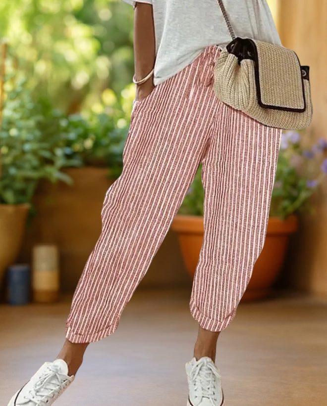 Ola | Striped Drawstring Pants