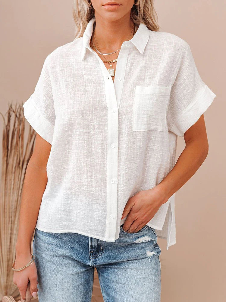 Elara | Relaxed Cotton Linen Blouse