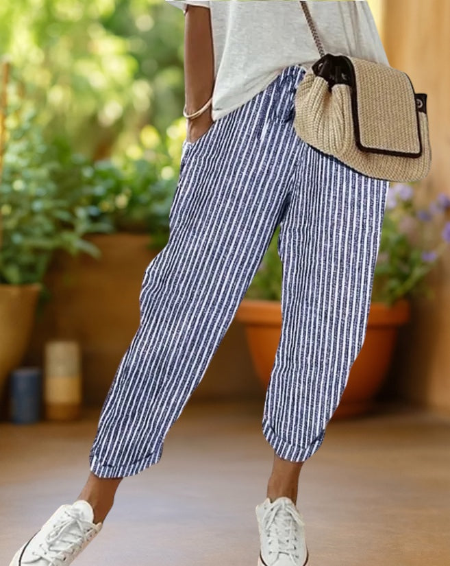 Ola | Striped Drawstring Pants