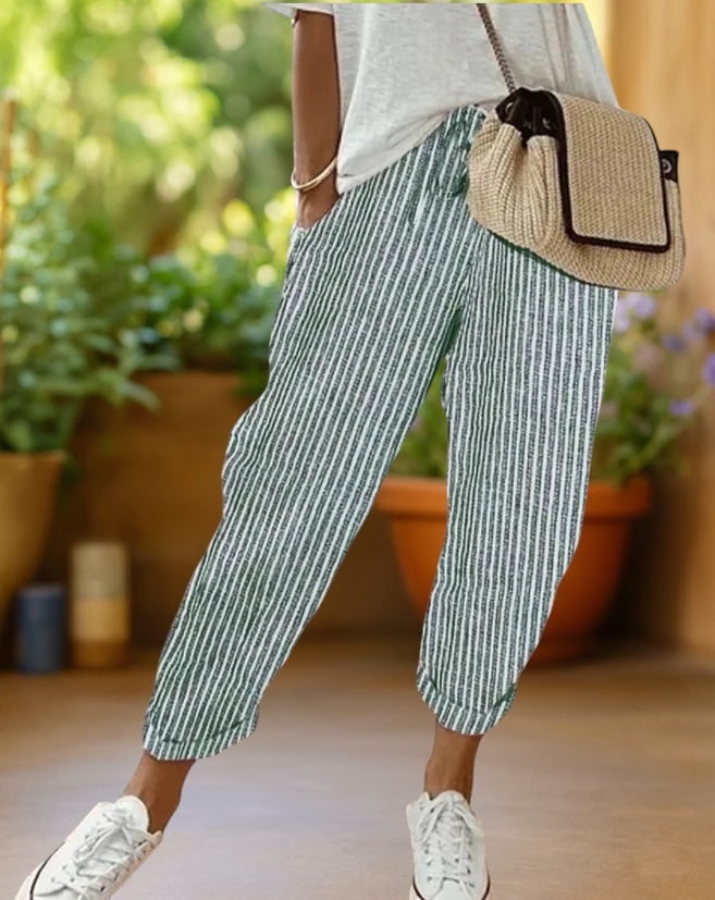 Ola | Striped Drawstring Pants