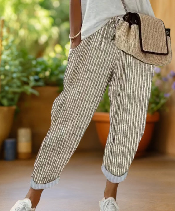 Marlyn | Relaxed Striped Drawstring Pants