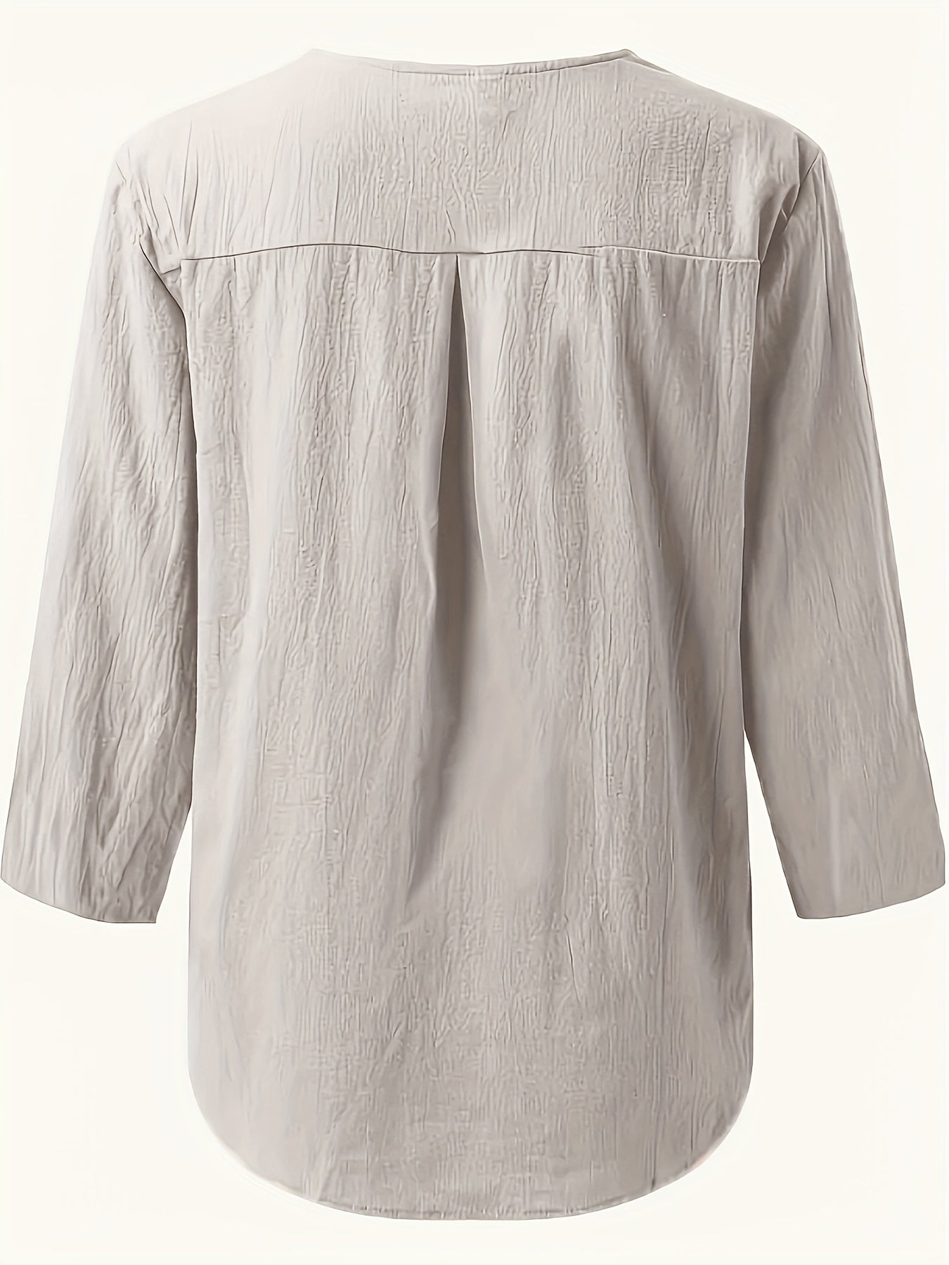Olivia | Oversized V-Neck Button Blouse