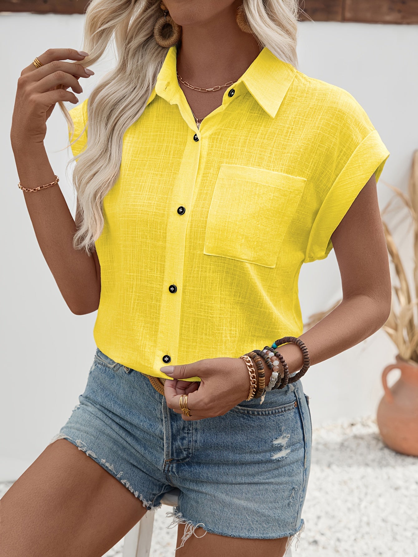 Charlotte | Sleeveless Cotton Summer Blouse