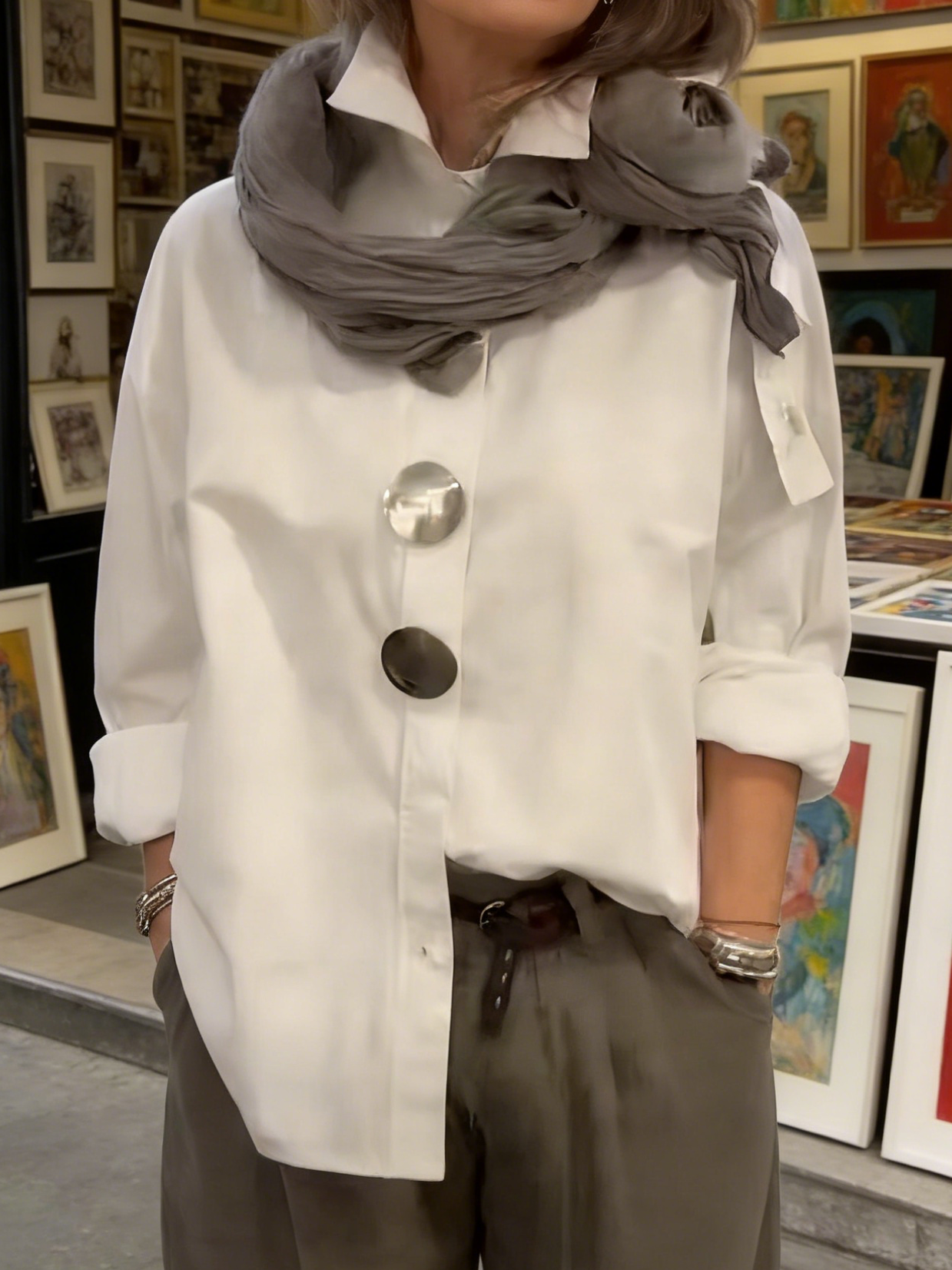 Rosaline | Button Stand Collar Blouse