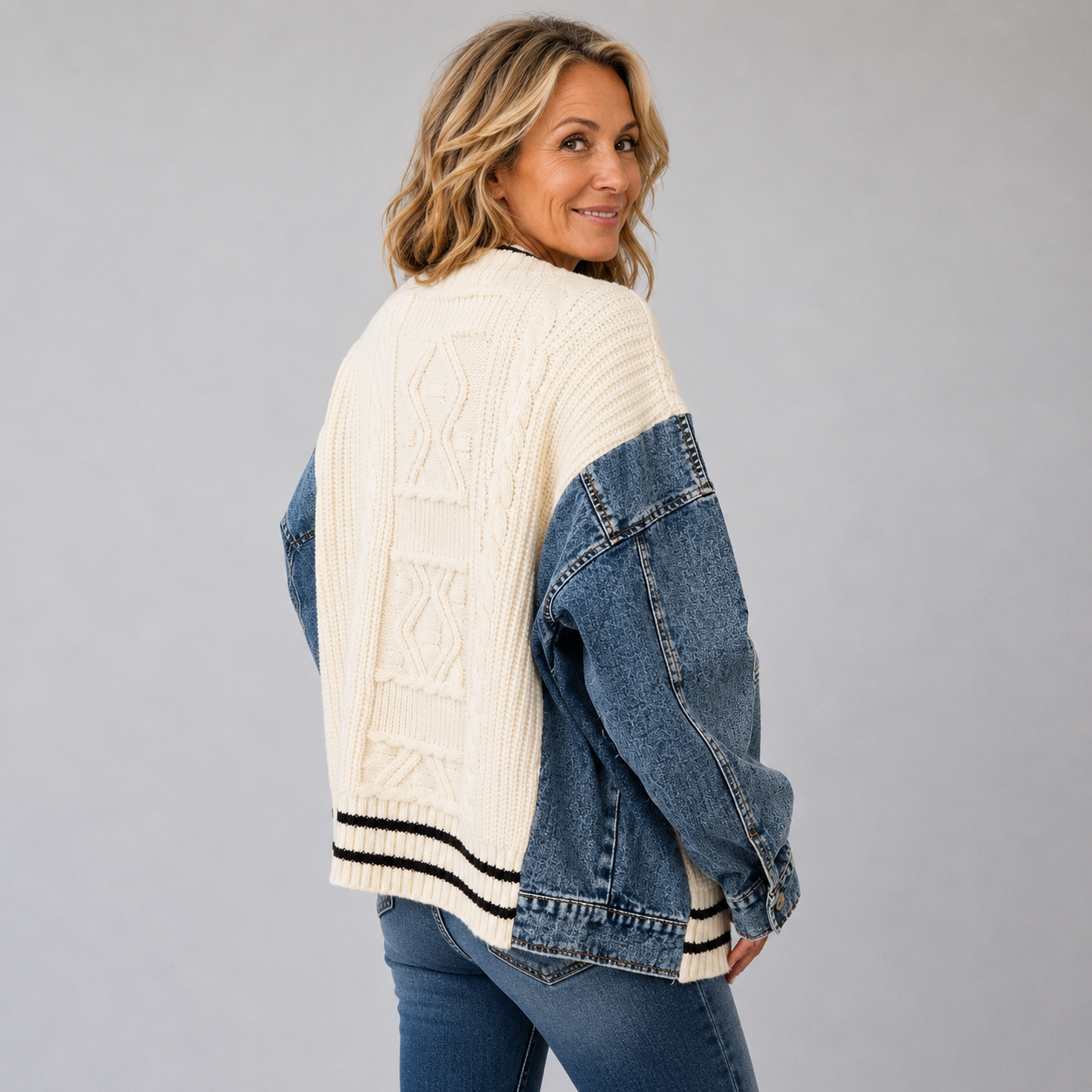 Charlie | Relaxed Patchwork Knit Cardigan