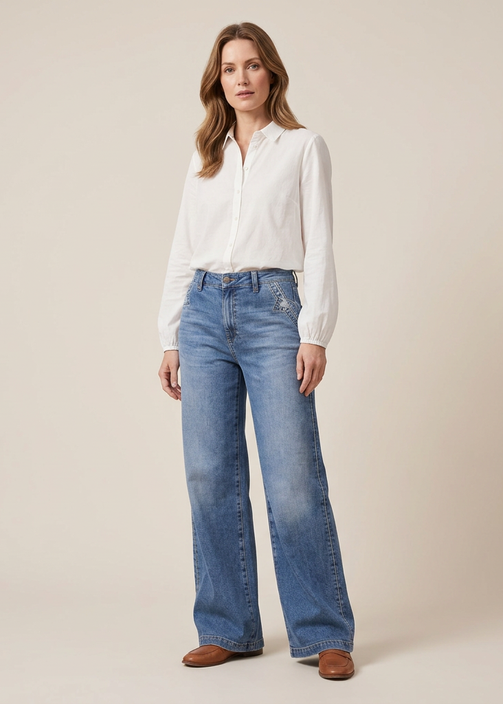 Paula | High Waisted Wide Leg Jeans with Effortless Fit