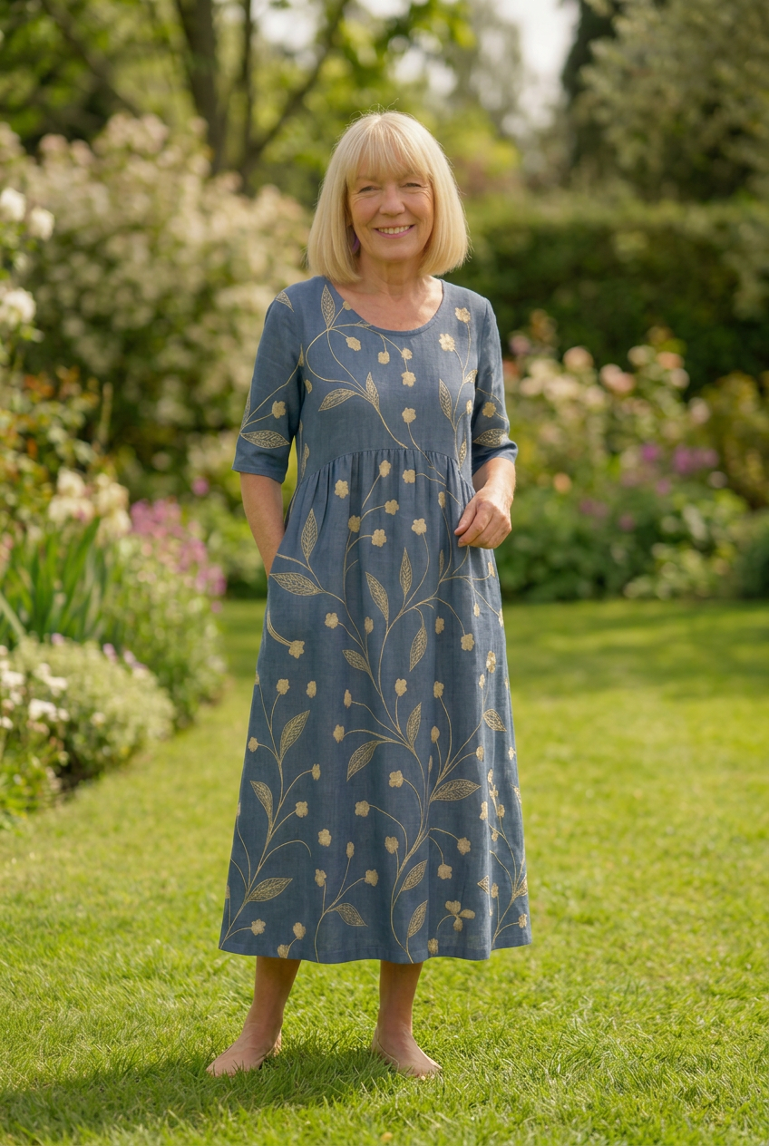 Eliza | Relaxed Midi Dress - Effortless Elegance, Everyday Comfort Navy