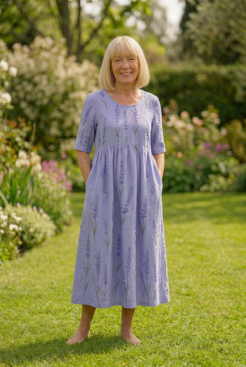 Eliza | Relaxed Midi Dress - Effortless Elegance, Everyday Comfort Lavender