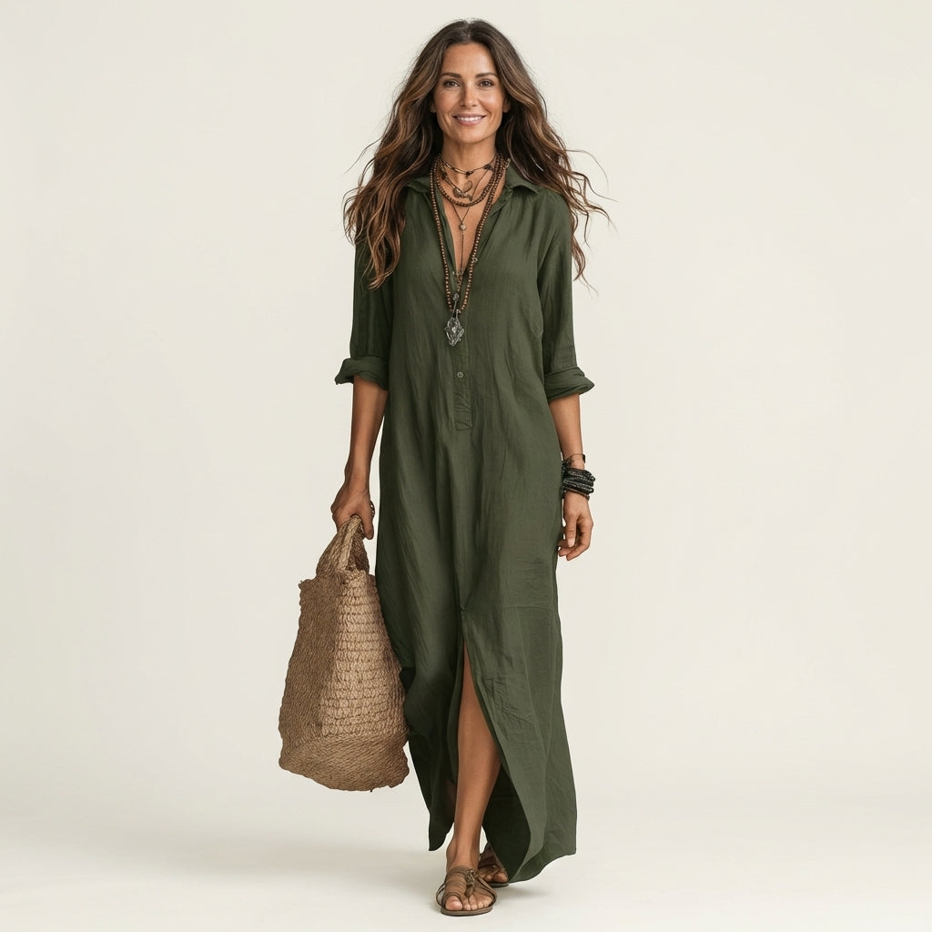 Azelle | Linen Shirt Dress