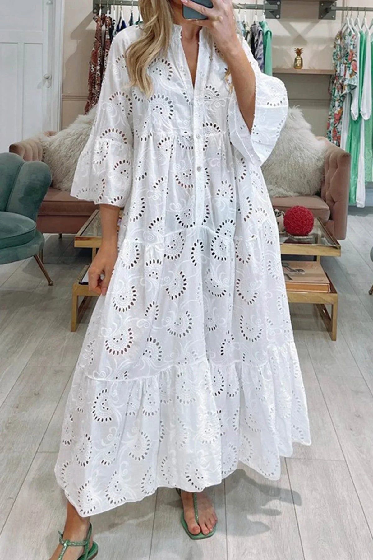 Gina | Long Dress With V-Neck