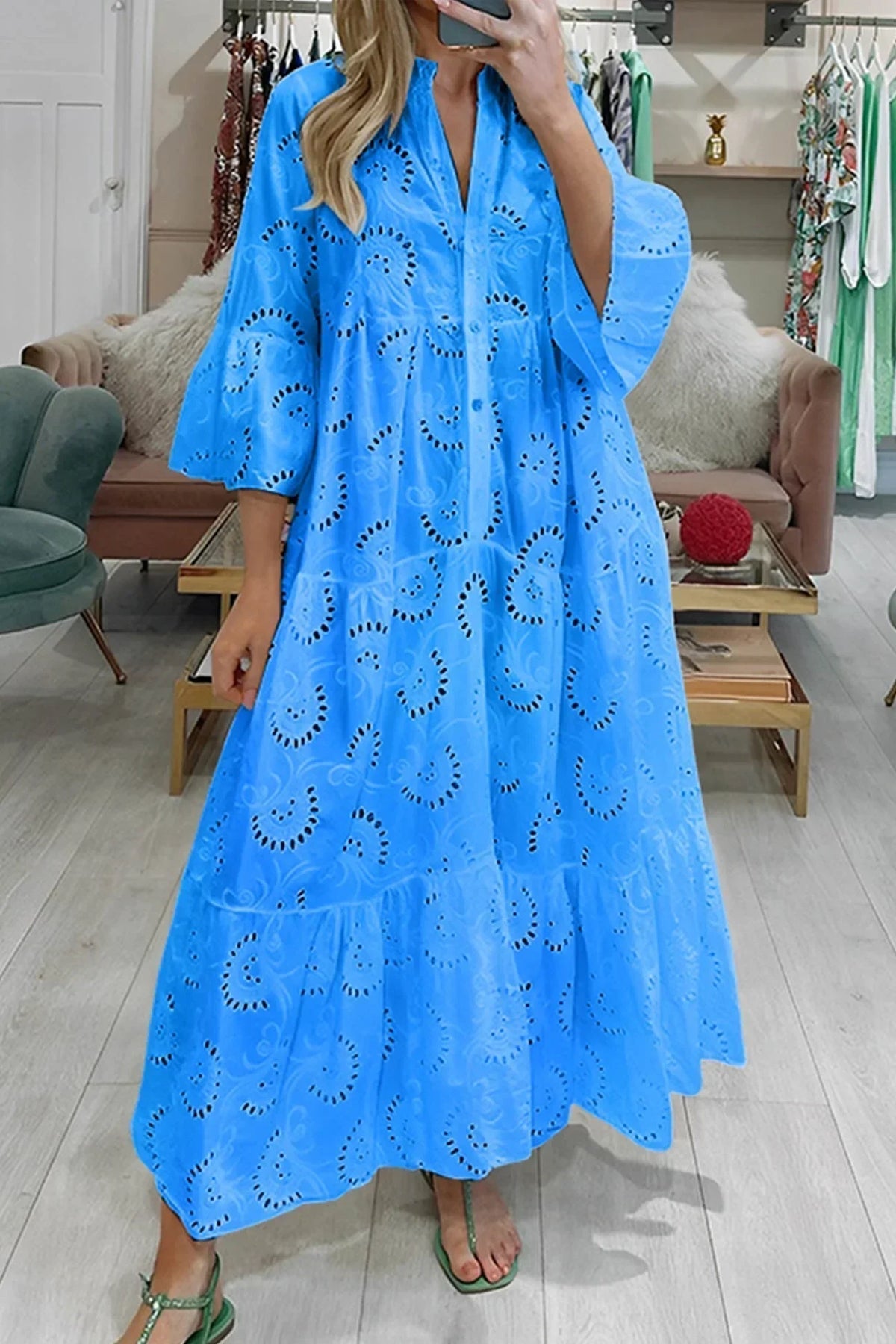 Gina | Long Dress With V-Neck