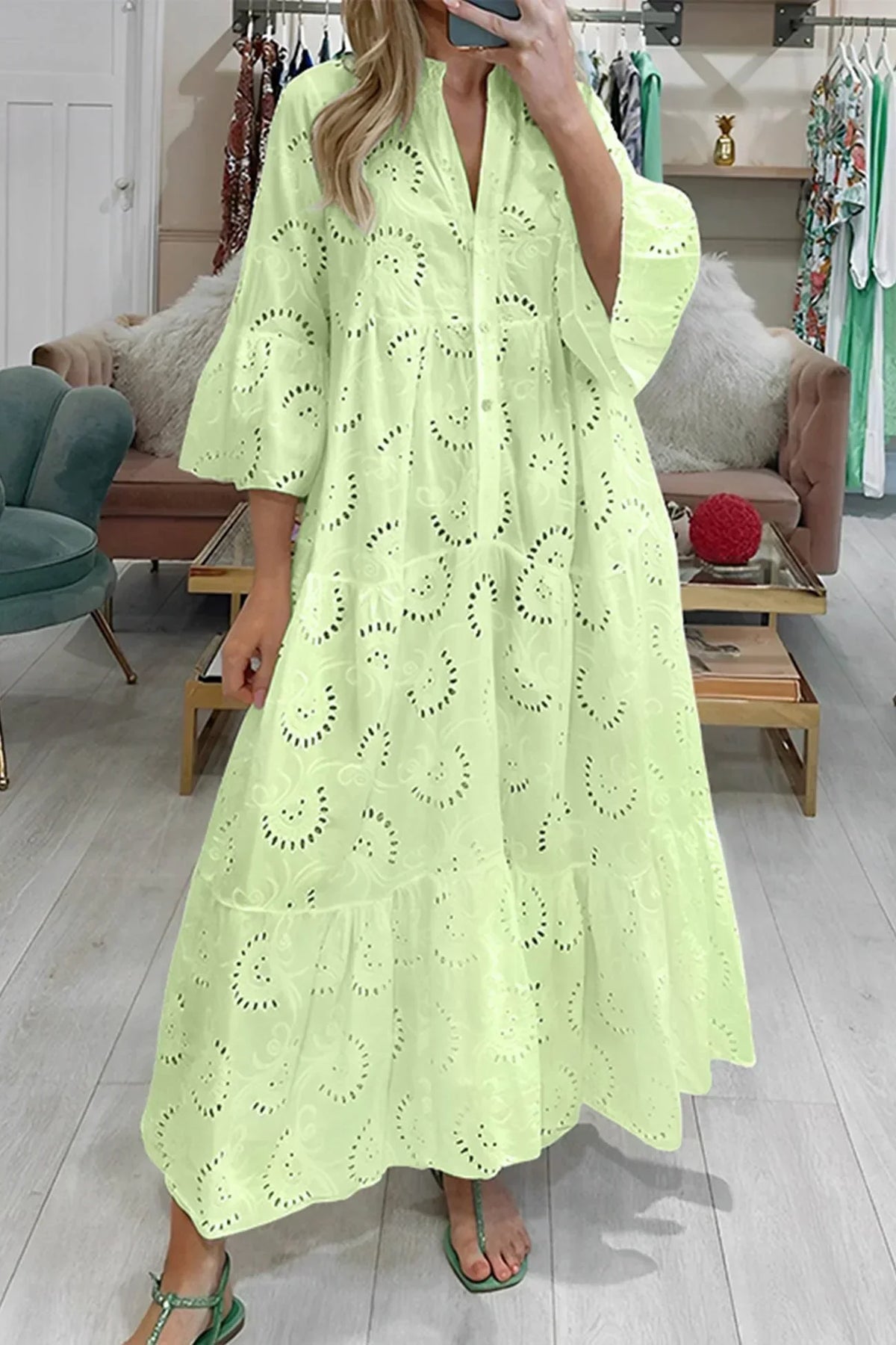 Gina | Long Dress With V-Neck
